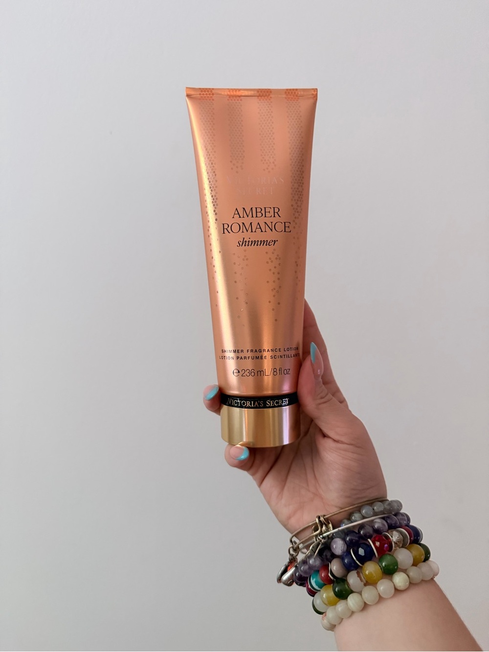 Victoria's Secret Amber Romance Shimmer Body Lotion - Rose Gold Tube